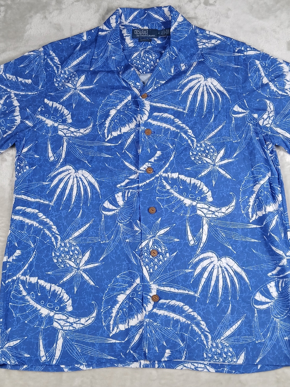Polo Ralph Lauren Hawaiian Shirt M Men's Hoffman Camp Pineapple Tropical